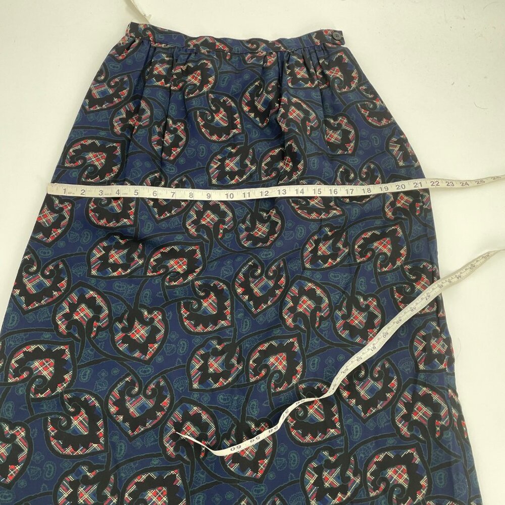Vintage NWT Country Sophisticates by Pendleton Blue Paisley Midi Skirt Womens 10 - Picture 7 of 9